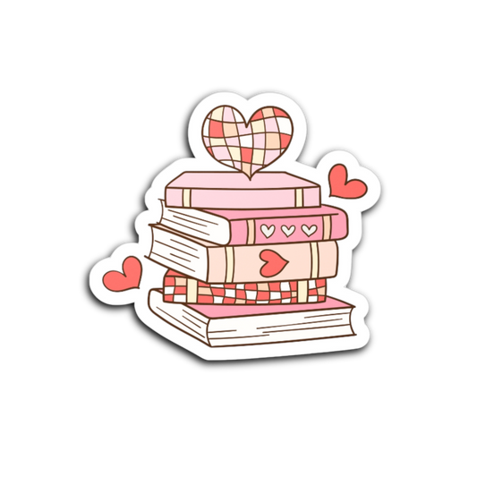 Groovy Hearts & Books - Vinyl Sticker