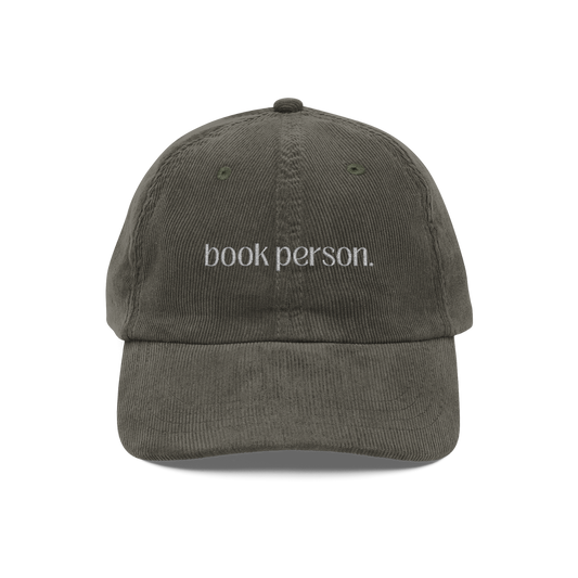 Book Person - Vintage Embroidered Corduroy Cap