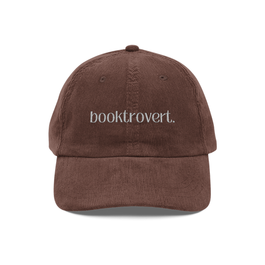 Booktrovert - Vintage Embroidered Corduroy Cap