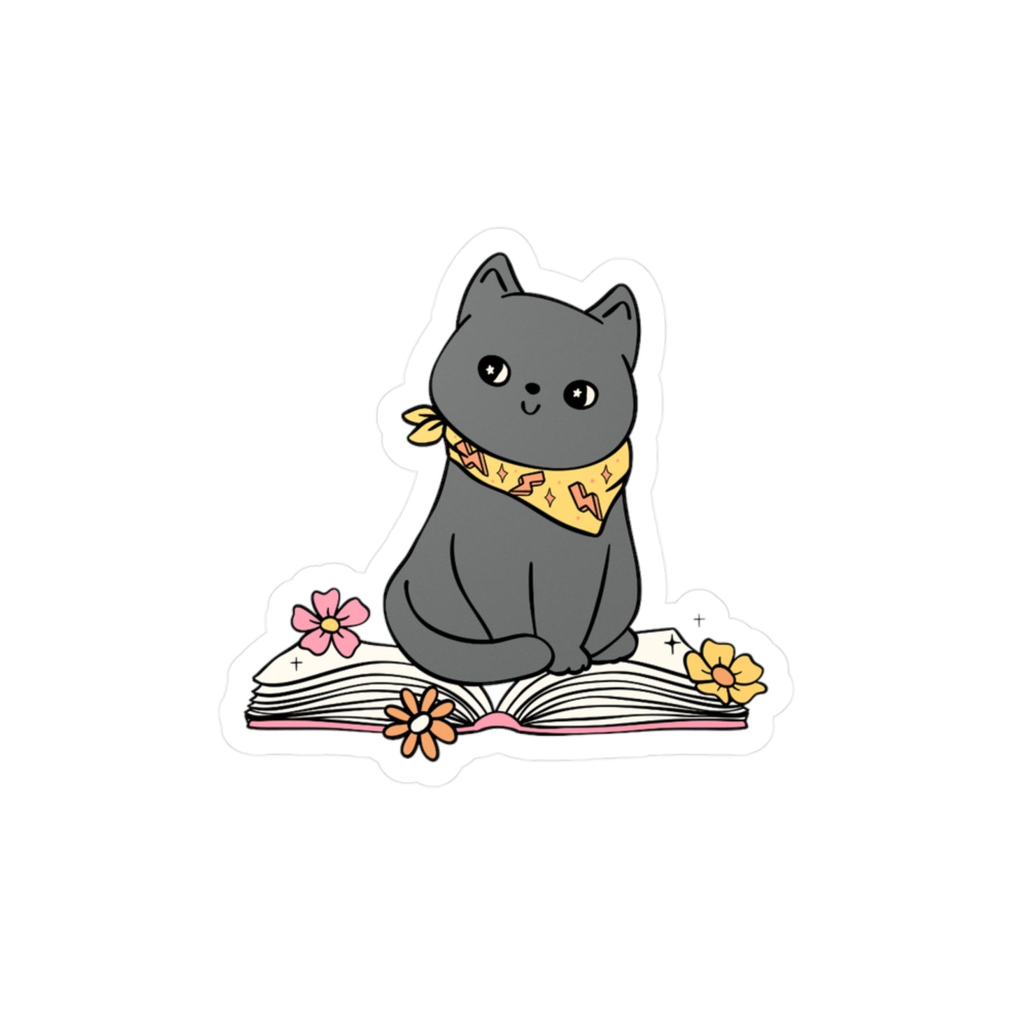 Bookish Kitty - Vinyl Sticker